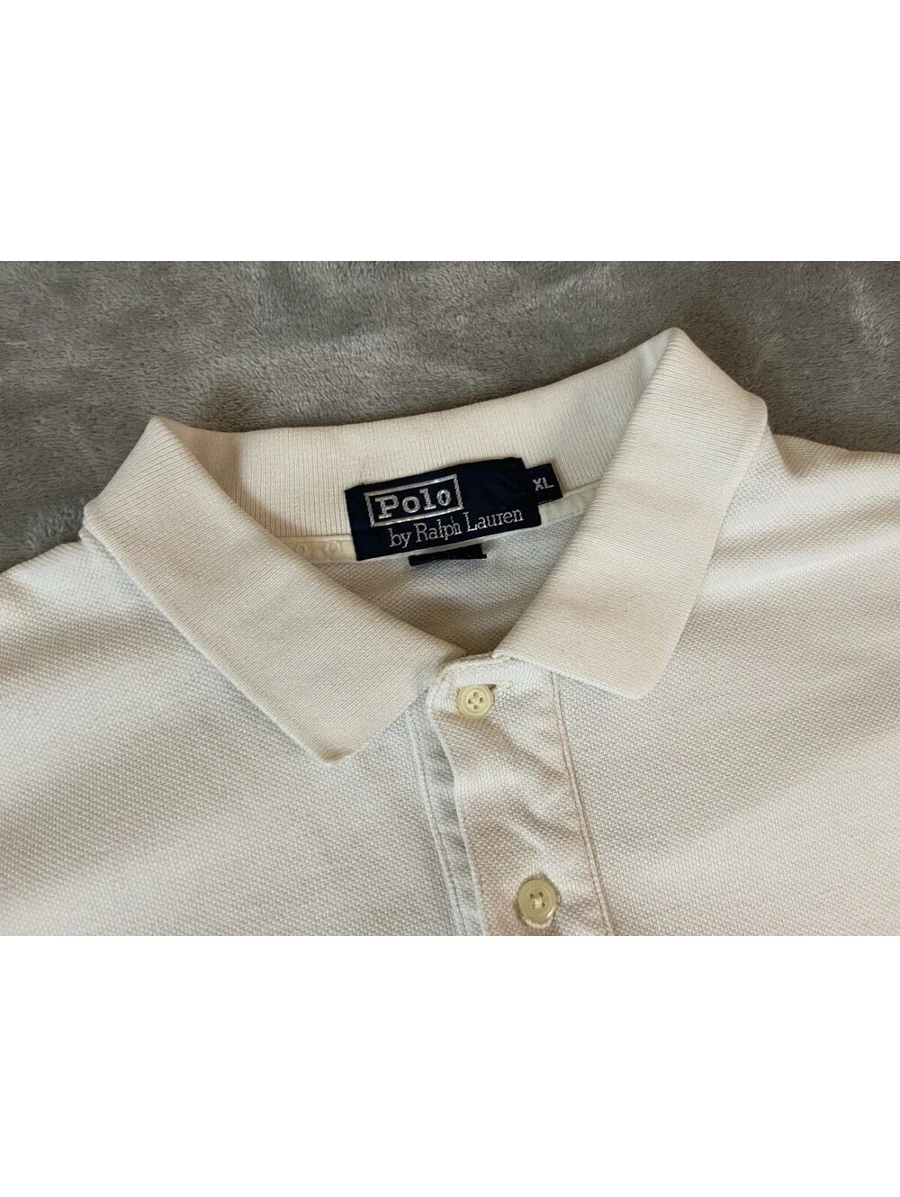 Polo Ralph Lauren Beige Cotton Short Sleeve Polo Shirt Men Size XXL